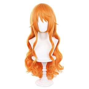 Anime Cat Burglar Nami Wig Orange Long Wavy Party Hair Halloween Cosplay Props Accessory in Saudi Arabia