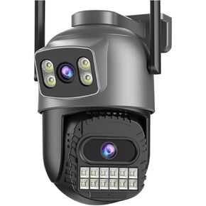 Outdoor Dual Screen IP Camera, 15MP, WiFi, PTZ,10X Digital Zoom,4K,Human Detection, Security Camera, Surveillance(AU Plug,A22YQS-15MP-EU128G) in Saudi Arabia