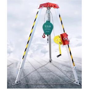 Portable Emergency Rescue Tripod Kit - 7FT Adjustable Legs, 98FT Heavy-Duty Cable, Fall Protection for Tunnels, Pipelines & Wellheads - Essential Safety & Lifting Gear in Kuwait