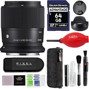 عدسة سيجما 23 مم f/1.4 DC DN المعاصرة لحامل التردد اللاسلكي مع ملحقات متقدمة وحزمة سفر (ضمان الولايات المتحدة الأمريكية لمدة 4 سنوات) | سيجما 23 ملم f1.4 rf in Kuwait
