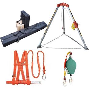 Emergency Rescue Tripod Set - Aluminum 1800LBS Confined Space Tripod for Well, Underground Pipe & Tunnel Rescue - Heavy-Duty Winch Lifting Equipment,1800LBS Tripod Set in Kuwait