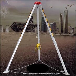 Telescopic Aluminum Rescue Tripod with 40m Winch Cable, Confined Space Rescue System, Safety Belt Included, Durable Tripod for Emergency Rescues and Recovery Operations,Cable Length: 20m/65.6ft in Kuwait