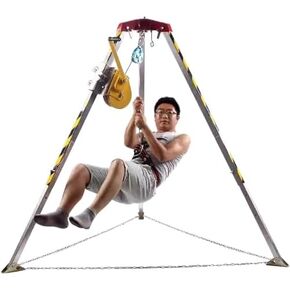 Heavy Duty Aluminum Rescue Tripod System - Confined Space Lifting & Rescue Kit for Emergency Situations - Durable Tripod Equipment for Safe Access and Recovery,1800lbs/816kg Winch in Kuwait