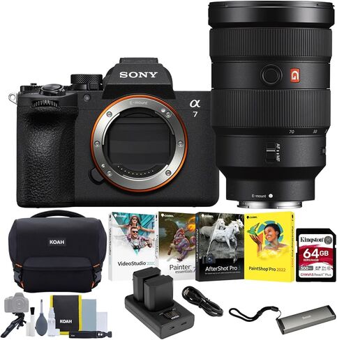 كاميرا سوني a7 V بدون مرآة مع عدسة سوني FE مقاس 28-70 ملم f/2 GM (Sony E-Mount) حزمة وملحقات (7 قطع) in Kuwait