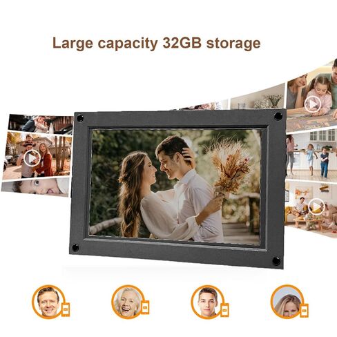 إطار صور رقمي Jectse 10.1 بوصة واي فاي ذكي 1280x800 يدور تلقائيًا صورة ومناظر طبيعية مدمجة في ذاكرة 32 جيجابايت مع دقة HD وتصميم واجهة سهلة الاستخدام لـ (أسود) in Kuwait