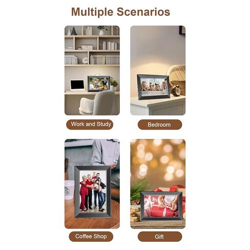 إطار صور رقمي Jectse 10.1 بوصة واي فاي ذكي 1280x800 يدور تلقائيًا صورة ومناظر طبيعية مدمجة في ذاكرة 32 جيجابايت مع دقة HD وتصميم واجهة سهلة الاستخدام لـ (أسود) in Kuwait
