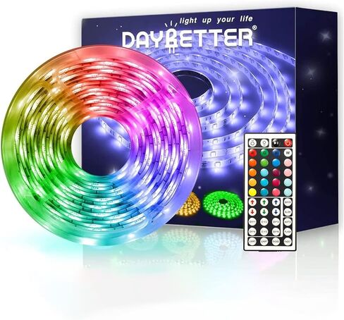 DAYBETTER Led Strip Lights Waterproof (16.4ft) RGB Color Changing Led Lights for Bedroom with Remote Controller for Party Home Room Indoor Outdoor Use in Kuwait