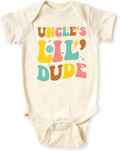 Uncle's Lil Dude Baby Bodysuit Toddler & Kids T-Shirt, Gift for Nephew Tshirt Cute Boys Clothes in Saudi Arabia