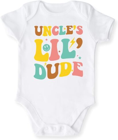 Uncle's Lil Dude Baby Bodysuit Toddler & Kids T-Shirt, Gift for Nephew Tshirt Cute Boys Clothes in Saudi Arabia