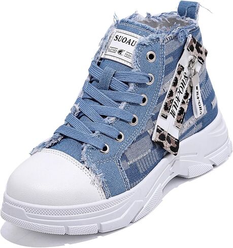 Women's Lightweight Platform High Top Canvas Sneakers,Breathable Non Slip Walking Running Shoes in Saudi Arabia