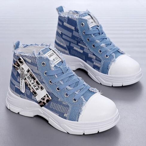 Women's Lightweight Platform High Top Canvas Sneakers,Breathable Non Slip Walking Running Shoes in Saudi Arabia