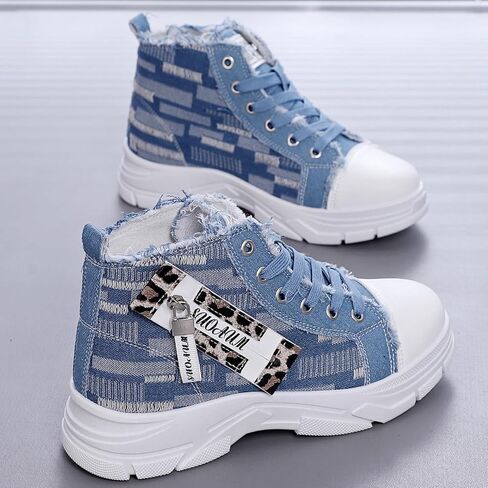 Women's Lightweight Platform High Top Canvas Sneakers,Breathable Non Slip Walking Running Shoes in Saudi Arabia