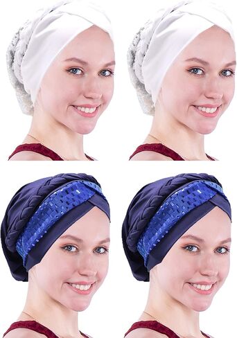 Chemo Cancer Head Hat Cap Ethnic Bohemia Pre-Tied Twisted Braid Hair Cover Wrap Turban Headwear in Kuwait