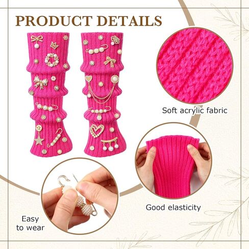 JenPen Diy Socks Charms Kit with Socks and Sock Charms with Safety Pins Rhinestones Chains DIY Accessories for Shoes Sneakers in Saudi Arabia