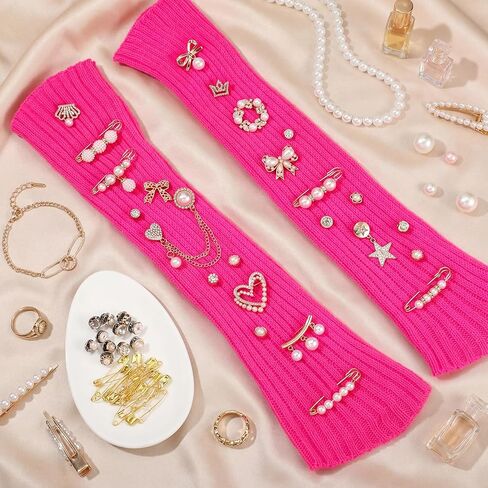 JenPen Diy Socks Charms Kit with Socks and Sock Charms with Safety Pins Rhinestones Chains DIY Accessories for Shoes Sneakers in Saudi Arabia