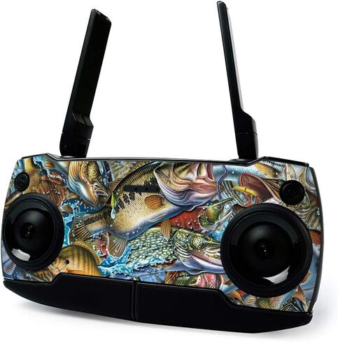 MightySkins Skin for DJI Mavic Mini Portable Drone Quadcopter - Action Fish Puzzle | Protective, Durable, and Unique Vinyl Decal wrap cover | Easy To Apply, Remove, and Change Styles | Made in the USA (DJMAVMIN-Action Fish Puzzle) in Kuwait