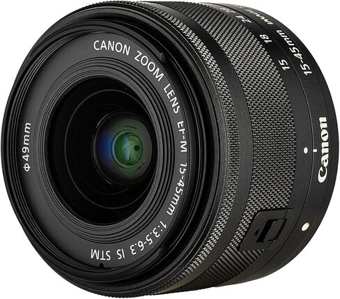 كاميرا Canon EOS M6 الرقمية بدون مرآة مع عدسة 15-45 مم (أسود) + بطاقة ذاكرة 64 جيجابايت + حافظة + حامل ثلاثي مرن + حزام يد + حافظة للغطاء + محفظة ذاكرة + المزيد in Kuwait