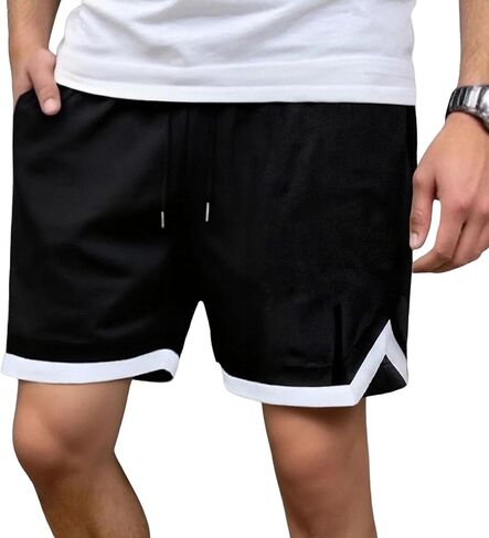 Men's Casual Shorts Elastic Waist Drawstring Side Pockets Versatile Adjustable Basic Sport Style in Saudi Arabia