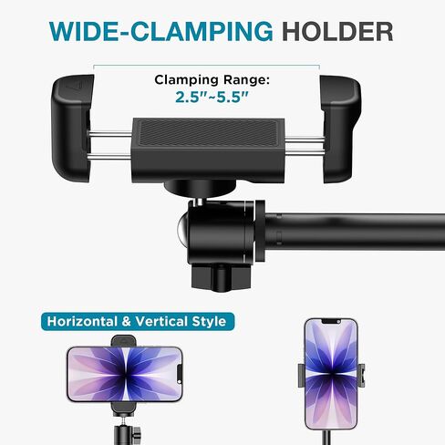 InnoGear Overhead Phone Mount, Cell Phone Holder Webcam Mounts for Desk Camera Stand for Logitech Webcam C922 C930e C920S C920 C615 C960 C920x BRIO 4K NexiGo N60, Right Light, GoPro with 1/4" Thread in Kuwait