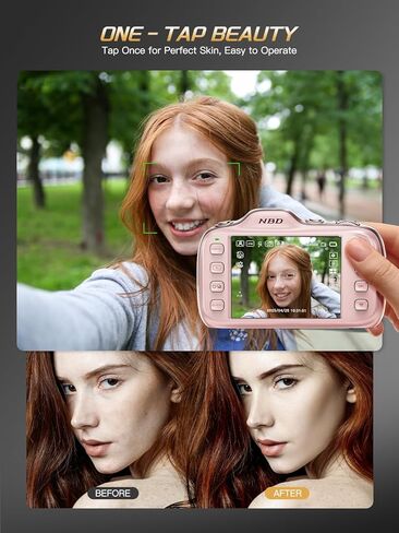 كاميرا رقمية True 4K مع وضع التجميل، وكاميرا تسجيل فيديو بدقة 64 ميجابكسل للمبتدئين، وتكبير/تصغير 16X، ومضادة للاهتزاز والتركيز التلقائي، وبطاقة 32 جيجابايت، وكاميرات محمولة فائقة الصغر 120 جرام للتصوير الفوتوغرافي (وردي) in Kuwait