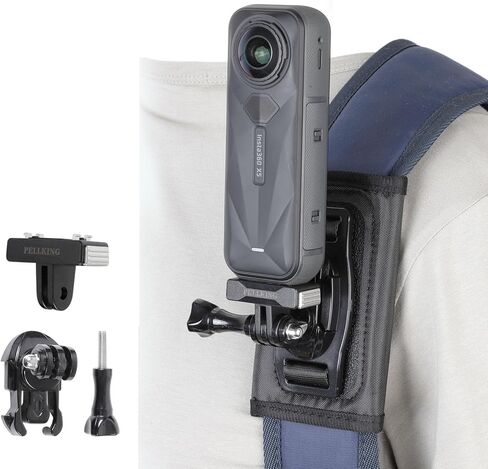PellKing حقيبة ظهر للكاميرا مع حزام تثبيت لـ Insta360 One X5/AcePro 2,360 درجة دوران بإبزيم حزام الظهر مع حامل مغناطيسي سريع الفك متوافق مع Insta360 X5/Acepro 2 in Kuwait