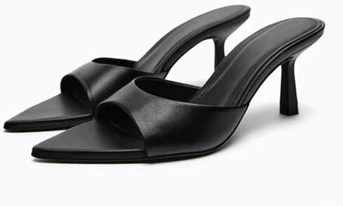 MRKEWUNEY Heeled Mules for Women Metallic Slip On Mules Backless Kitten Heel in Saudi Arabia