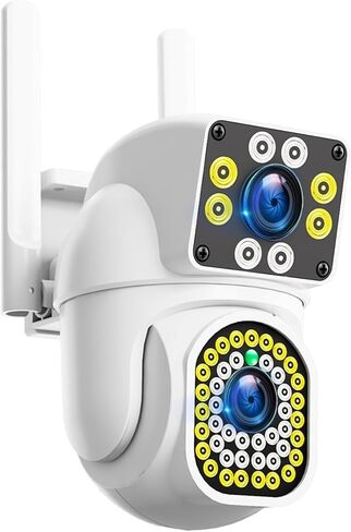 V380 Pro 2MP IP66 عدسة مزدوجة مزدوجة الصورة في الهواء الطلق واي فاي كاميرا IP لا كرة زاوية ميتة تطبيق هاتف مراقبة أمني متكامل (قابس أمريكي، كاميرا وبطاقة 128 جيجا) in Kuwait