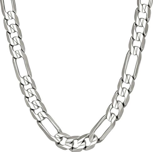 LIFETIME JEWELRY 7mm Figaro Chain Necklace Diamond Cut 24k Real Gold Plated in Saudi Arabia