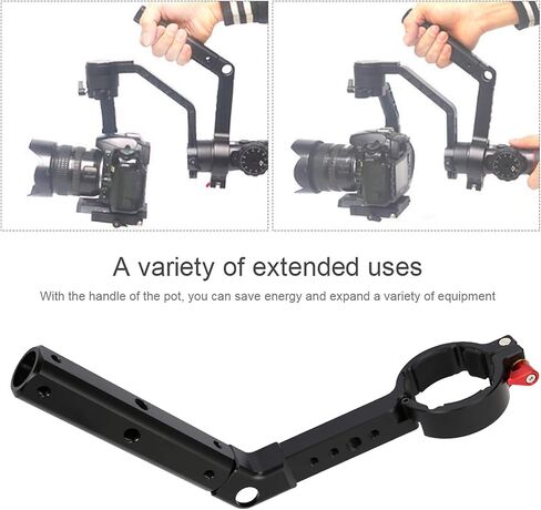 مقبض تمديد محمول لـ Zhiyun Crane 2 وFeiyu AK2000، مقبض مثبت من سبائك الألومنيوم مع وسادة سيليكون ومنافذ 1/4 بوصة 3/8 بوصة لدعم جيمبال DSLR الثقيل in Kuwait