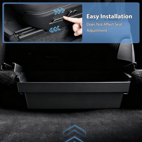 Rear Center Console Storage Box for Tesla Model Y Juniper 2025 2026,Rear Console Organizer TPE Tray with Lids Cover, Under Back Seat Trash Can with Anti-Slip for Tesla Model Y Juniper Accessories in Saudi Arabia