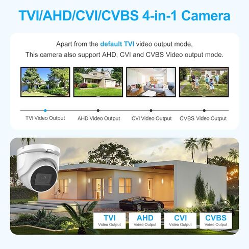 كاميرا Anpviz 5MP التناظرية TVI CCTV كاميرا قبة أمنية، 4 في 1 (TVI/AHD/CVI/CVBS) كاميرا برجية مع رؤية ليلية 100 قدم، غلاف معدني IP67، متوافق مع أجهزة DVR أخرى بدقة 5 ميجابكسل وما فوق in Kuwait