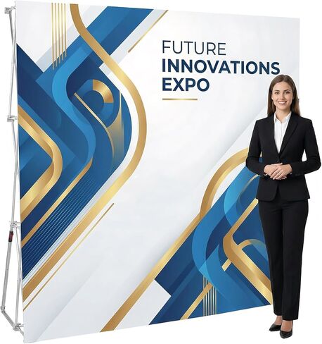 إطار كشك خلفي محمول مع حقيبة تخزين وروابط كابل، حامل قابل للطي من قماش التوتر وخفيف الوزن وإطار دعم خلفي مقوى لأحداث معرض الزفاف (3X3 铝) in Kuwait
