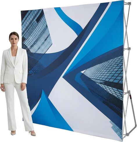 إطار كشك خلفي محمول مع حقيبة تخزين وروابط كابل، حامل قابل للطي من قماش التوتر وخفيف الوزن وإطار دعم خلفي مقوى لأحداث معرض الزفاف (3X3 铝) in Kuwait