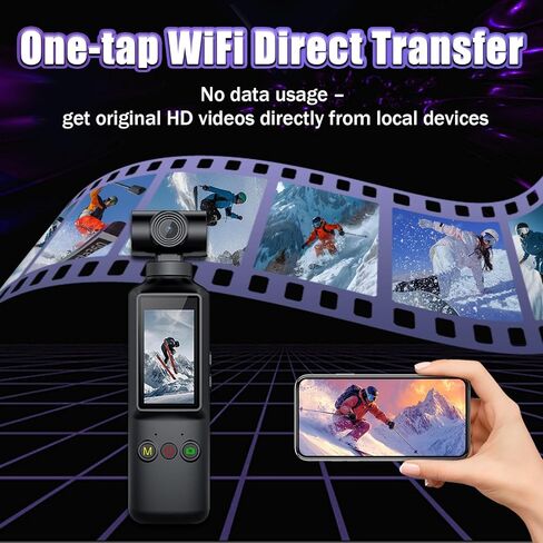 كاميرا X8 4K Vlogging مع WiFi، عدسة قابلة للدوران 270 درجة، كاميرا جيب بشاشة 1.99 بوصة IPS 170*320P لمدونات الفيديو، بطارية 1000 مللي أمبير في الساعة، كاميرات محمولة، مسجل فائق الدقة للاستخدام اليومي والاجتماعات (أسود) in Kuwait