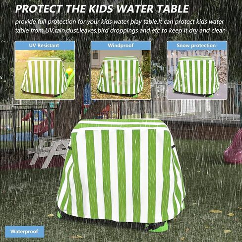 Kids Water Table Cover, Outdoor Heavy Duty Durable Waterproof Dustproof Anti-UV Kids Water Play Table Cover, Compatible with Step2 Rain Showers Splash Pond, Green in Saudi Arabia