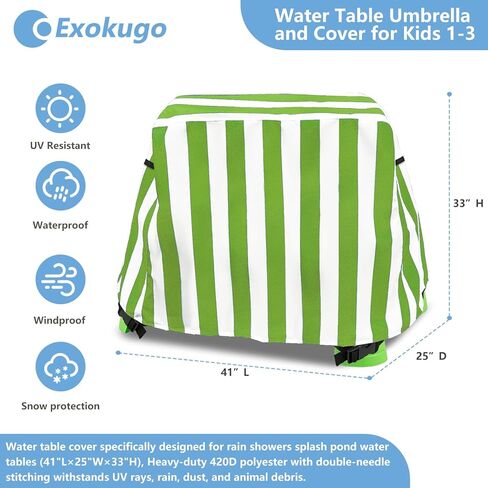 Kids Water Table Cover, Outdoor Heavy Duty Durable Waterproof Dustproof Anti-UV Kids Water Play Table Cover, Compatible with Step2 Rain Showers Splash Pond, Green in Saudi Arabia