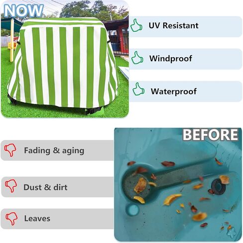 Kids Water Table Cover, Outdoor Heavy Duty Durable Waterproof Dustproof Anti-UV Kids Water Play Table Cover, Compatible with Step2 Rain Showers Splash Pond, Green in Saudi Arabia