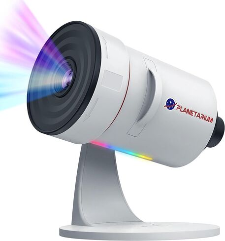 عدسة جهاز عرض نجمية مطورة بدقة 4K HD من Galaxy Projector - عرض أكثر وضوحًا، 10 أقراص ذات طابع سديم، إيقاف مؤقت 0.5/1/2/، 8 مصابيح LED ليلية ملونة، دوران 360 درجة، هدايا للأطفال، ديكور الغرفة، أبيض in Kuwait
