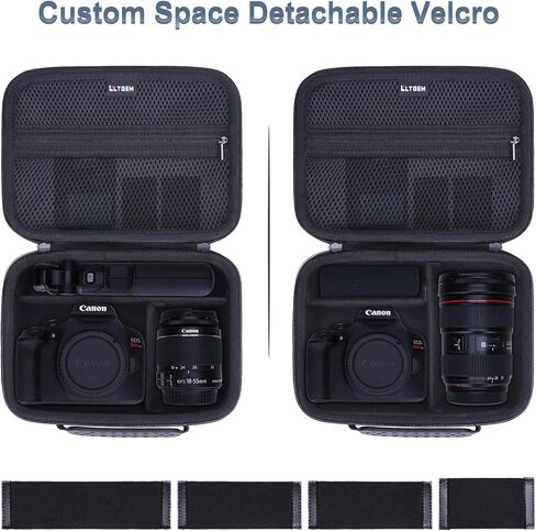 حافظة كاميرا LTGEM صلبة متوافقة مع كاميرات Canon EOS Rebel T7 وR50 وR6 Mark II وR100 وDSLR SLR والعدسات والحوامل الثلاثية، وحقيبة سفر للكاميرا، تتميز بـ 4 فواصل وحزام كتف، أزرق in Kuwait