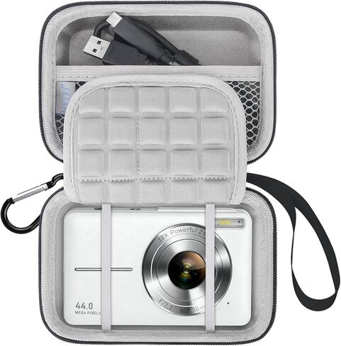 حافظة كاميرا رقمية Lacdo لـ CAMKORY FHD 1080P، حافظة KODAK PIXPRO FZ55/FZ45، لـ Lecran/VAHOIALD، حقيبة تخزين واقية صغيرة لحمل الكاميرا أثناء السفر، مع فتحة لبطاقة SD، وردي in Kuwait