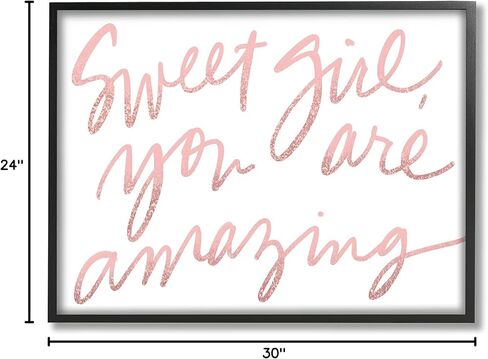 Stupell Industries Sweet Girl، أنت عبارة مذهلة نص وردي in Kuwait