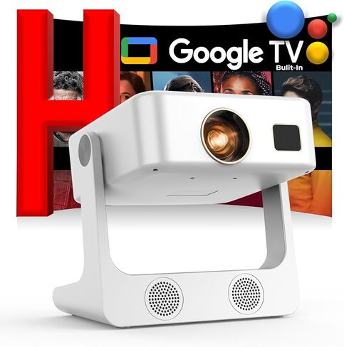Outdoor-Projector-4K [Built-in Google TV/180°Rotatable Stand/Voice Control/E-Focus],Sovboi Smart-Movie-Projector with WiFi6 and Bluetooth, 2500 Brightness Portable-Proyector for 10,000+ Streaming Apps in Saudi Arabia
