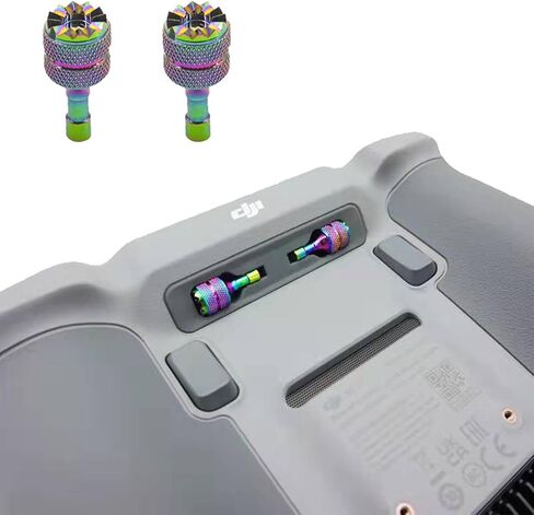 قطعتان من عصا التحكم الملونة القابلة للتعديل لجهاز التحكم عن بعد DJI RC/RC 2 مع شاشة (ليست لـ RC-N1 RC-N2)، DJI Air 3 /Mini 4 Pro/Mini 3 Pro/مقبض عصا الإبهام المعدنية المصنوعة من الألومنيوم in Kuwait