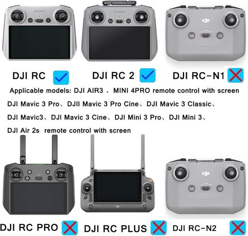 قطعتان من عصا التحكم الملونة القابلة للتعديل لجهاز التحكم عن بعد DJI RC/RC 2 مع شاشة (ليست لـ RC-N1 RC-N2)، DJI Air 3 /Mini 4 Pro/Mini 3 Pro/مقبض عصا الإبهام المعدنية المصنوعة من الألومنيوم in Kuwait