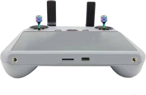 قطعتان من عصا التحكم الملونة القابلة للتعديل لجهاز التحكم عن بعد DJI RC/RC 2 مع شاشة (ليست لـ RC-N1 RC-N2)، DJI Air 3 /Mini 4 Pro/Mini 3 Pro/مقبض عصا الإبهام المعدنية المصنوعة من الألومنيوم in Kuwait