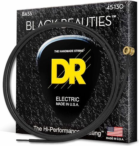 DR Strings BLACK BEAUTIES Black Coated 5-String Bass Strings Medium (45-130) in Saudi Arabia
