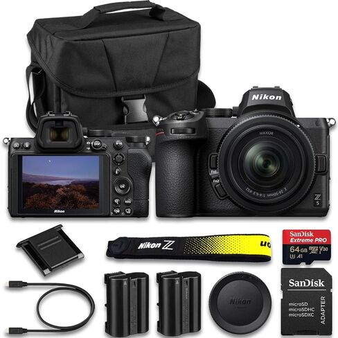 كاميرا Canon Nikon Z5 بدون مرآة مع عدسة NIKKOR Z مقاس 24-50 مم f/4-6.3 + SanDisk Extreme Pro سعة 64 جيجابايت + بطارية بديلة إضافية وحقيبة حمل الكاميرا (حزمة مكونة من 15 قطعة) in Kuwait
