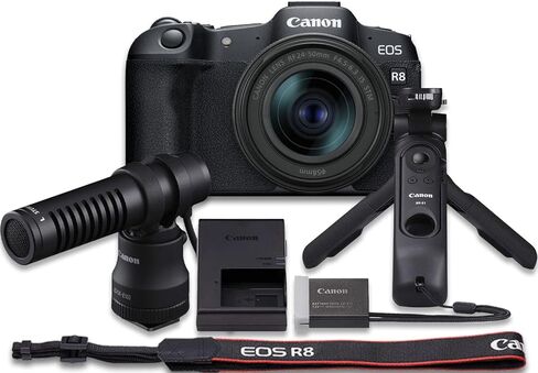 مجموعة أدوات إنشاء الفيديو بكاميرا Canon EOS R8 بدون مرآة | كانون الولايات المتحدة الأمريكية نموذج in Kuwait