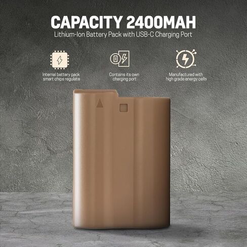 حزمة بطارية ليثيوم أيون Green Extreme EN-EL15c 16.8Wh 7.0V 2400mAh مع منفذ شحن USB-C V4 in Kuwait