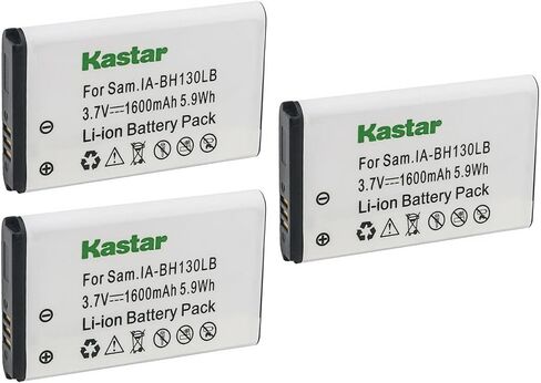 Kastar IA-BH130LB Battery 3-Pack Replacement for Samsung SMX-C10RN/XAA SMX-C10RP SMX-C13 SMX-C14 SMX-C19 SMX-C20 SMX-C20BP SMX-C20RP SMX-C24 SMX-C24BP SMX-C100 SMX-C200 SMX-K40BP SMX-K40EDC Camera in Saudi Arabia
